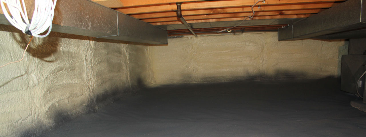 Anchorage spray foam insulation for crawl spaces